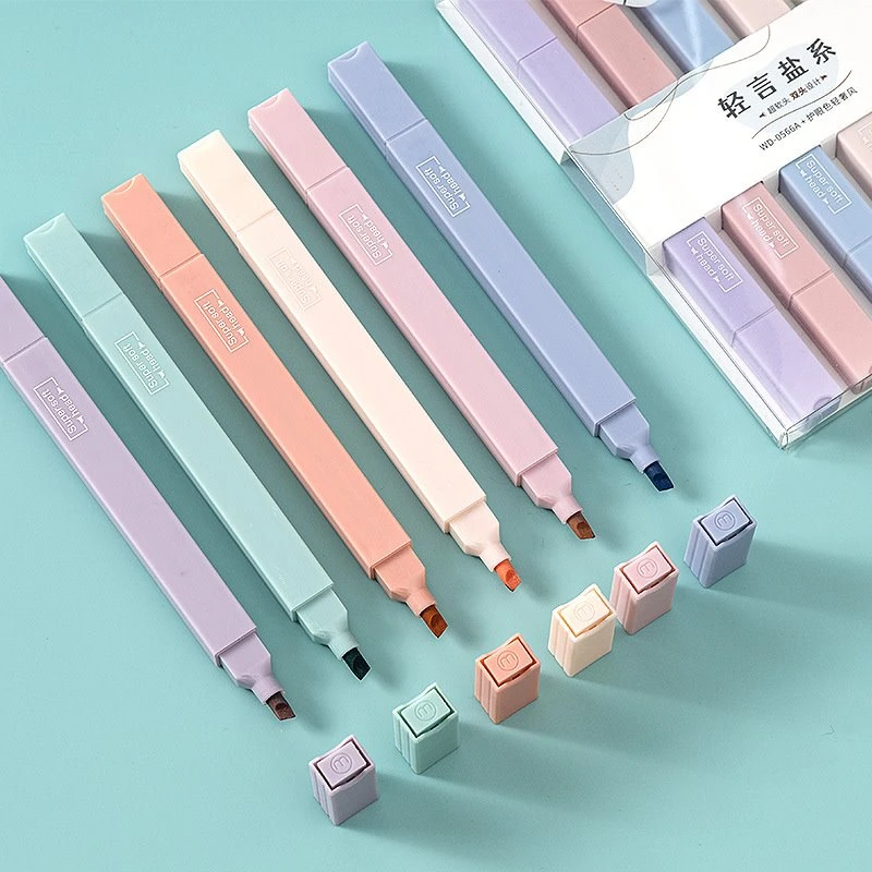 6PCS Mete Double Headed Highlighter