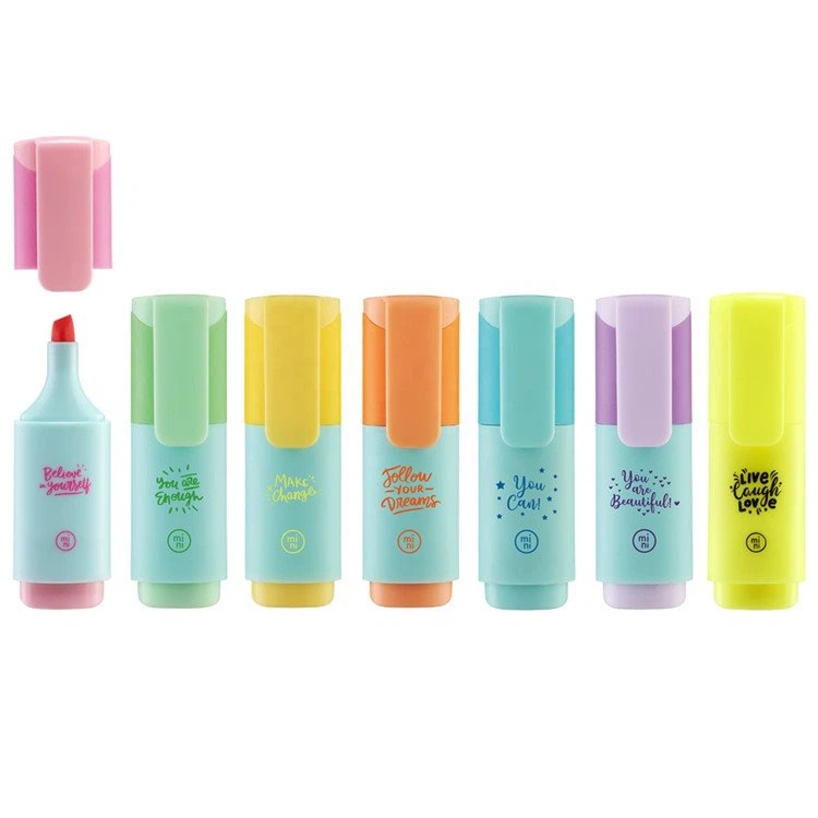 Mini Pastel koulè Surligneur Marker