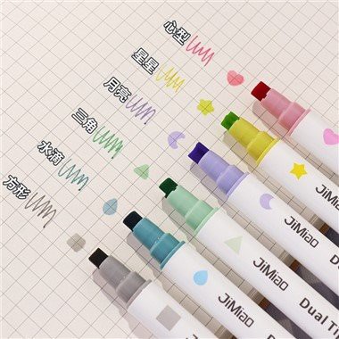 6 Koulè Koupon pou Achte Double Headed Highlighter