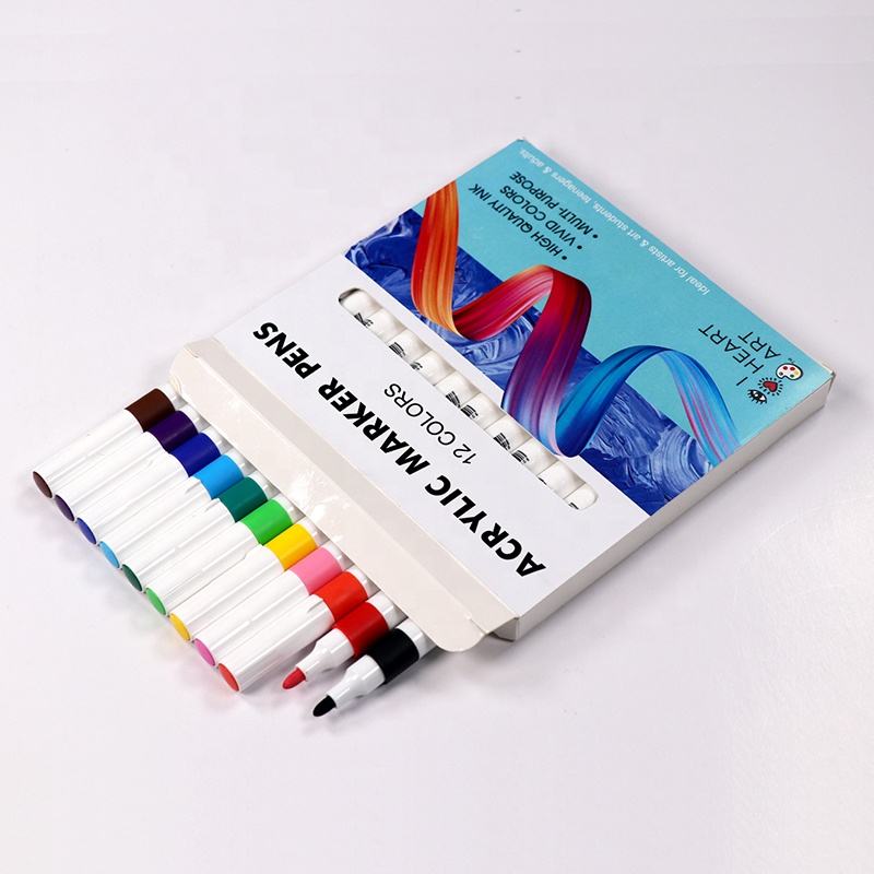 12 koulè ki baze sou dlo makè penti Acrylic