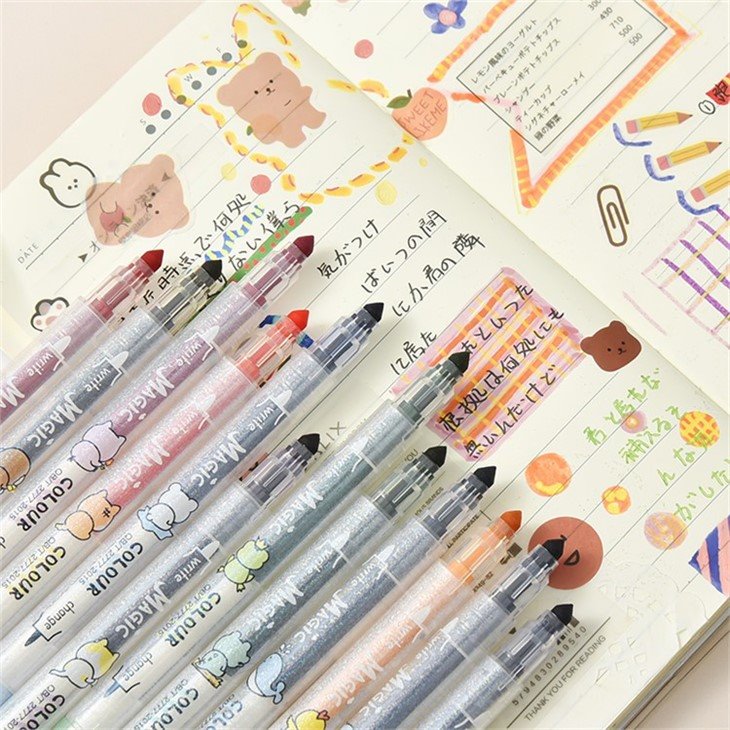 12pcs Creative Magic Color Highlighter
