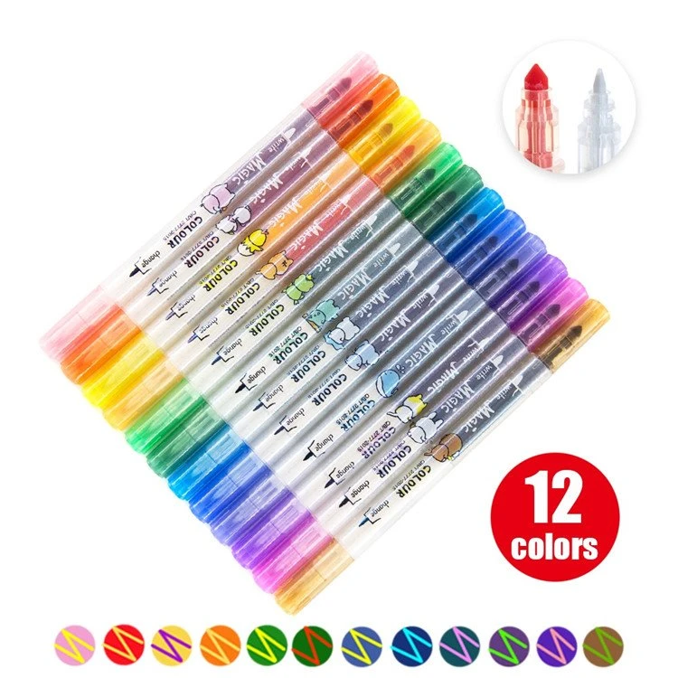 12pcs kreyatif majik koulè Highlighter