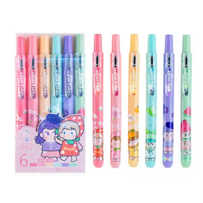 6pcs Retracable fwi parfumé Highlighter