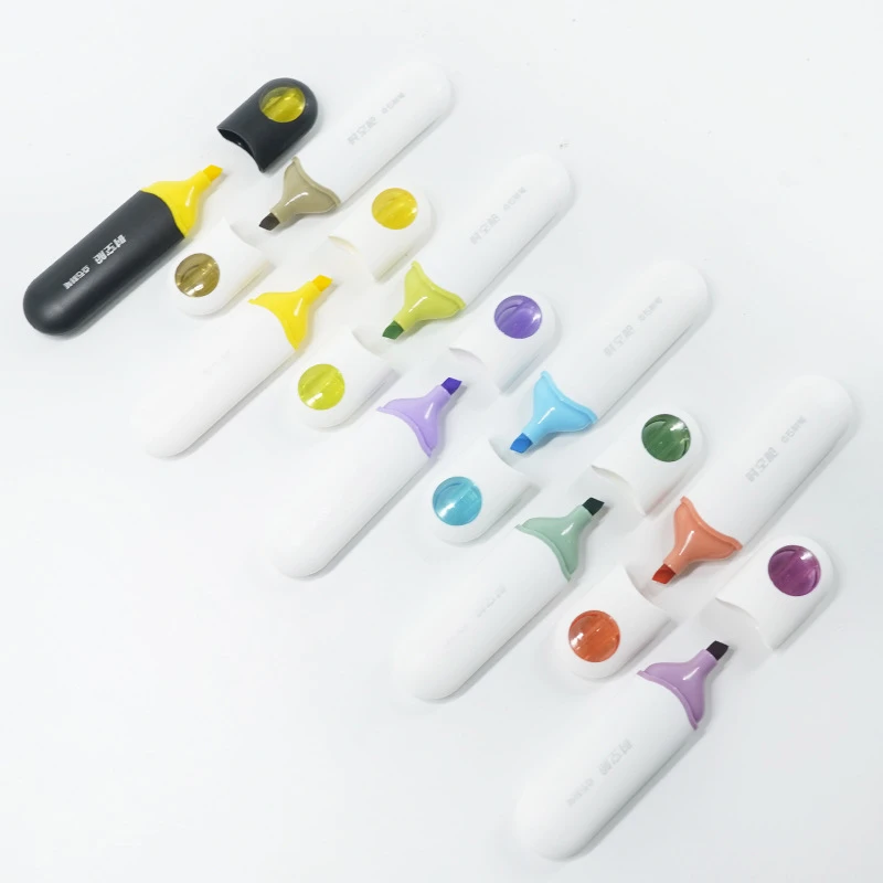 8pcs Pastel Koulè Soft Tip Highlighter