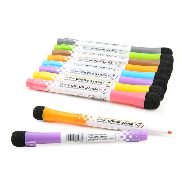8 Koulè sèk efase Whiteboard Marker