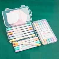 6pcs Doub-tip Pastel Koulè Highlighters